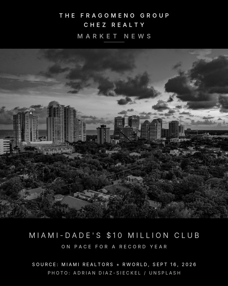 Market news: Miami-Dade's 10 million dollar club, on pace for a record year
